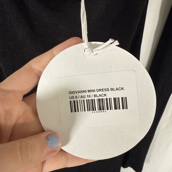 New Princess Polly Giovanni Mini Dress Womens 6 Black Pull On Unlined Semi Sheer - Picture 4 of 15